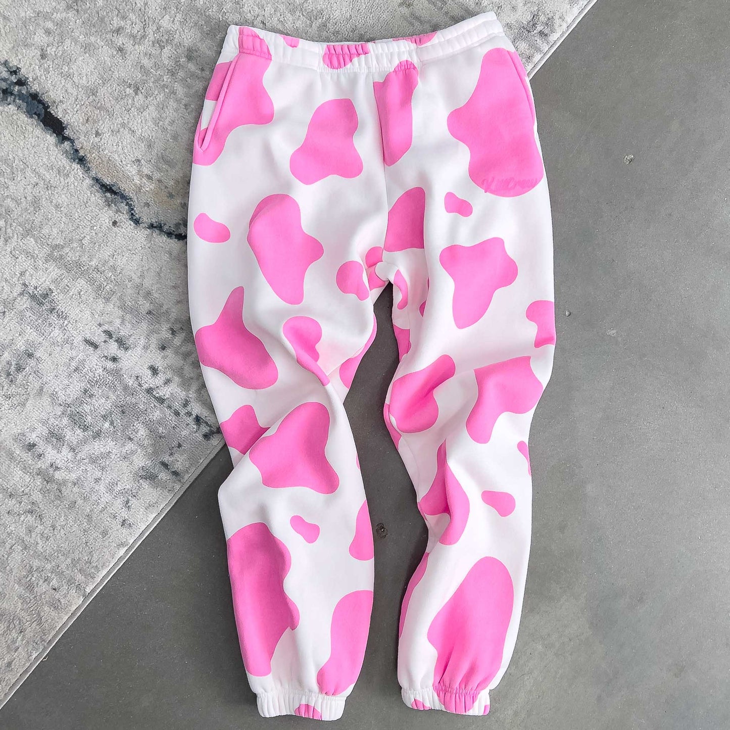 OVERSIZED LUX "MOO MOO" SWEATPANTS - PINK
