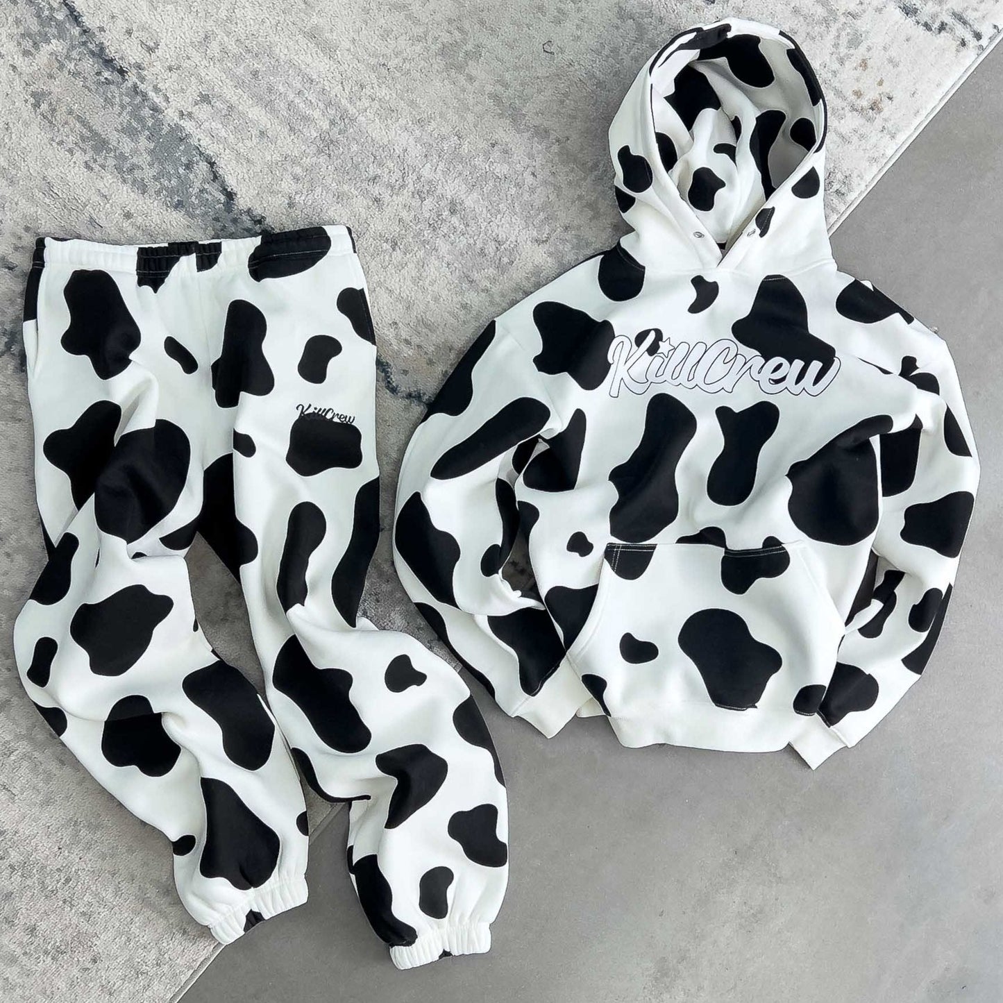 OVERSIZED LUX "MOO MOO" SWEATPANTS - BLACK