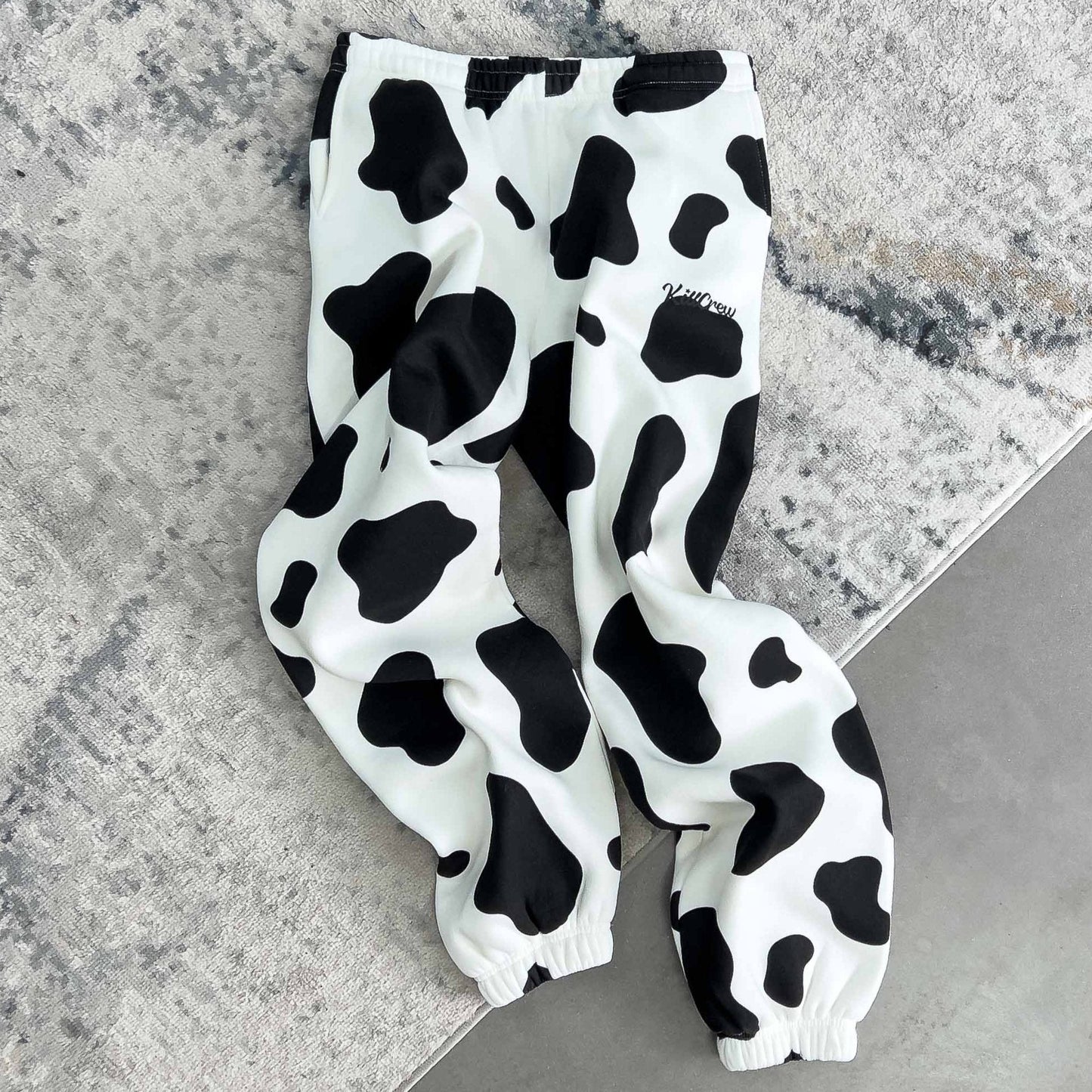 OVERSIZED LUX "MOO MOO" SWEATPANTS - BLACK