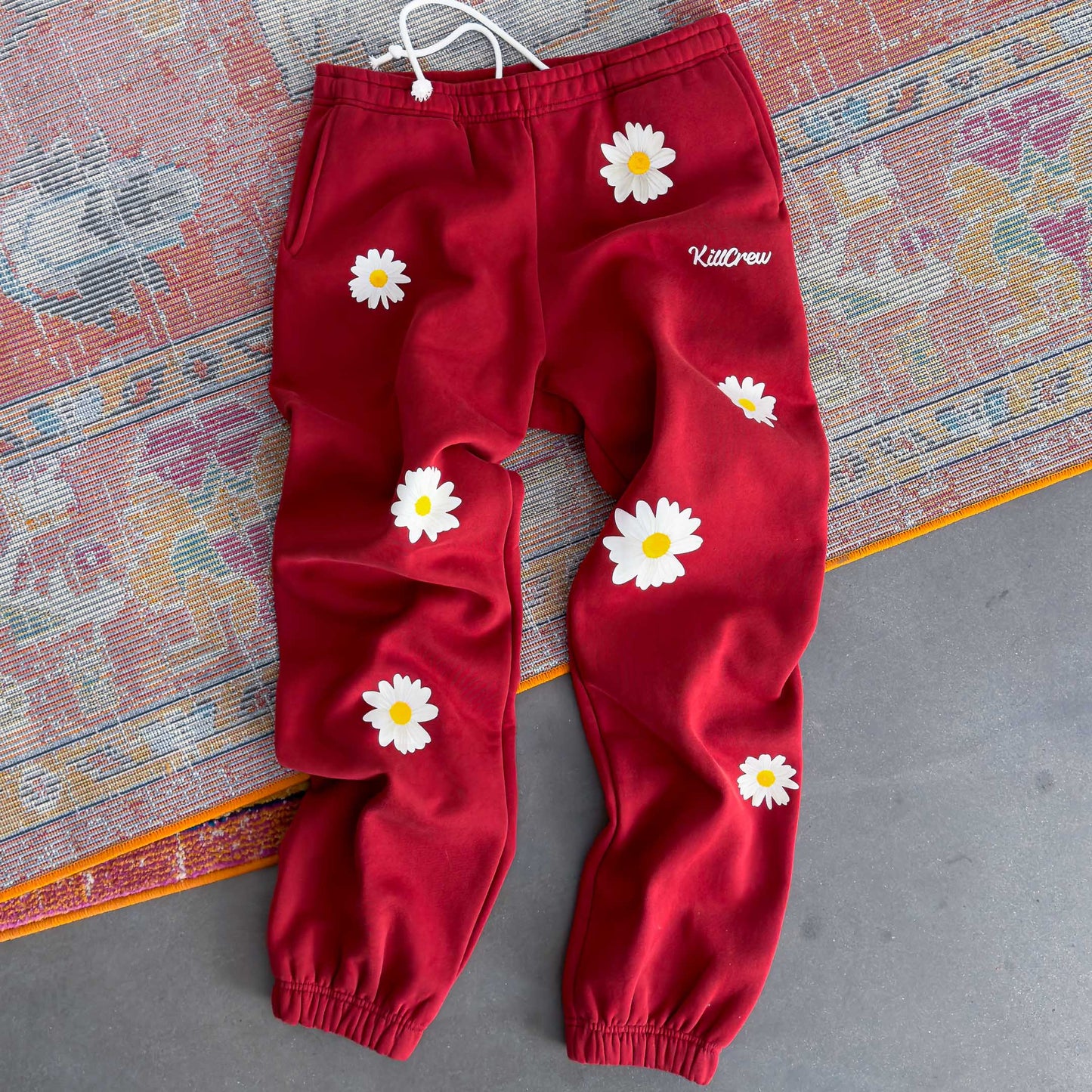 OVERSIZED LUX "DAISY" SWEATPANTS - RED