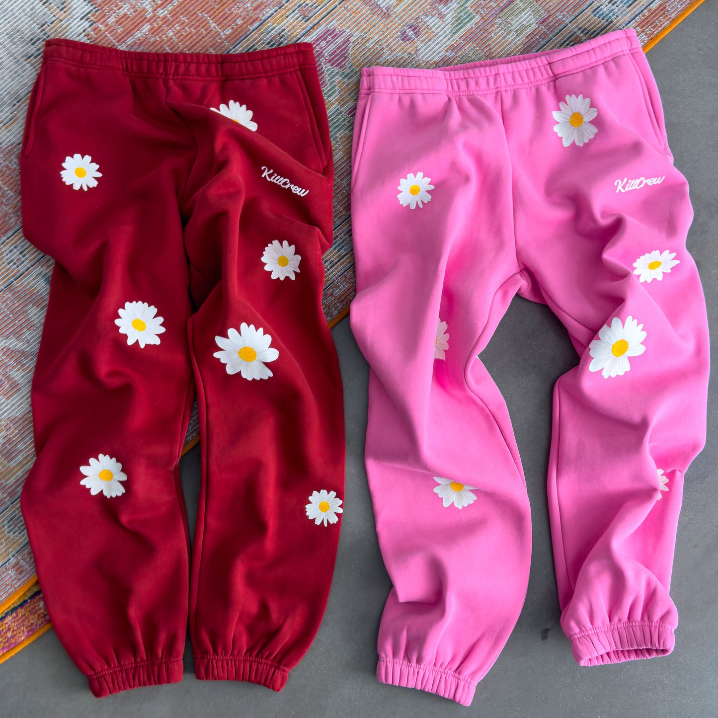 OVERSIZED LUX "DAISY" SWEATPANTS - RED