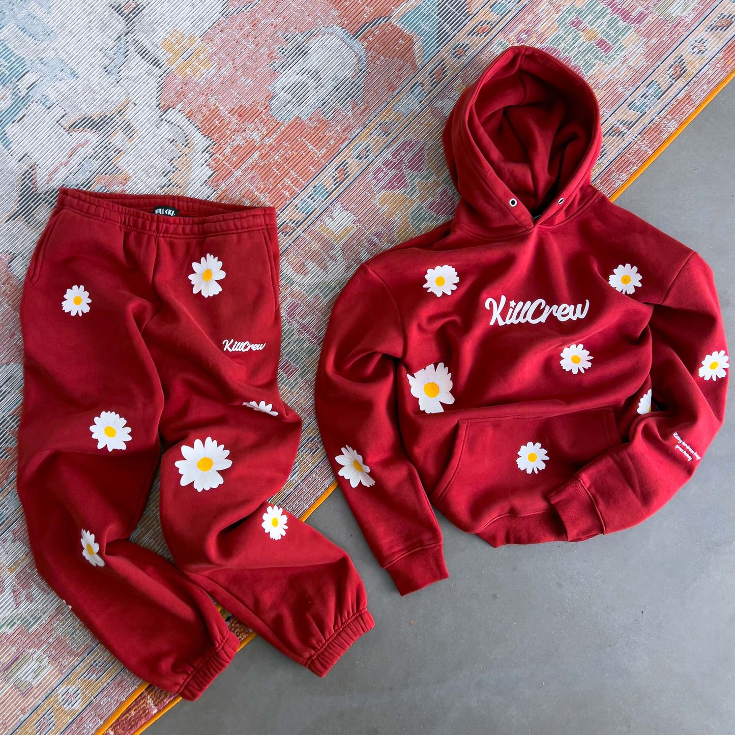 OVERSIZED LUX "DAISY" SWEATPANTS - RED