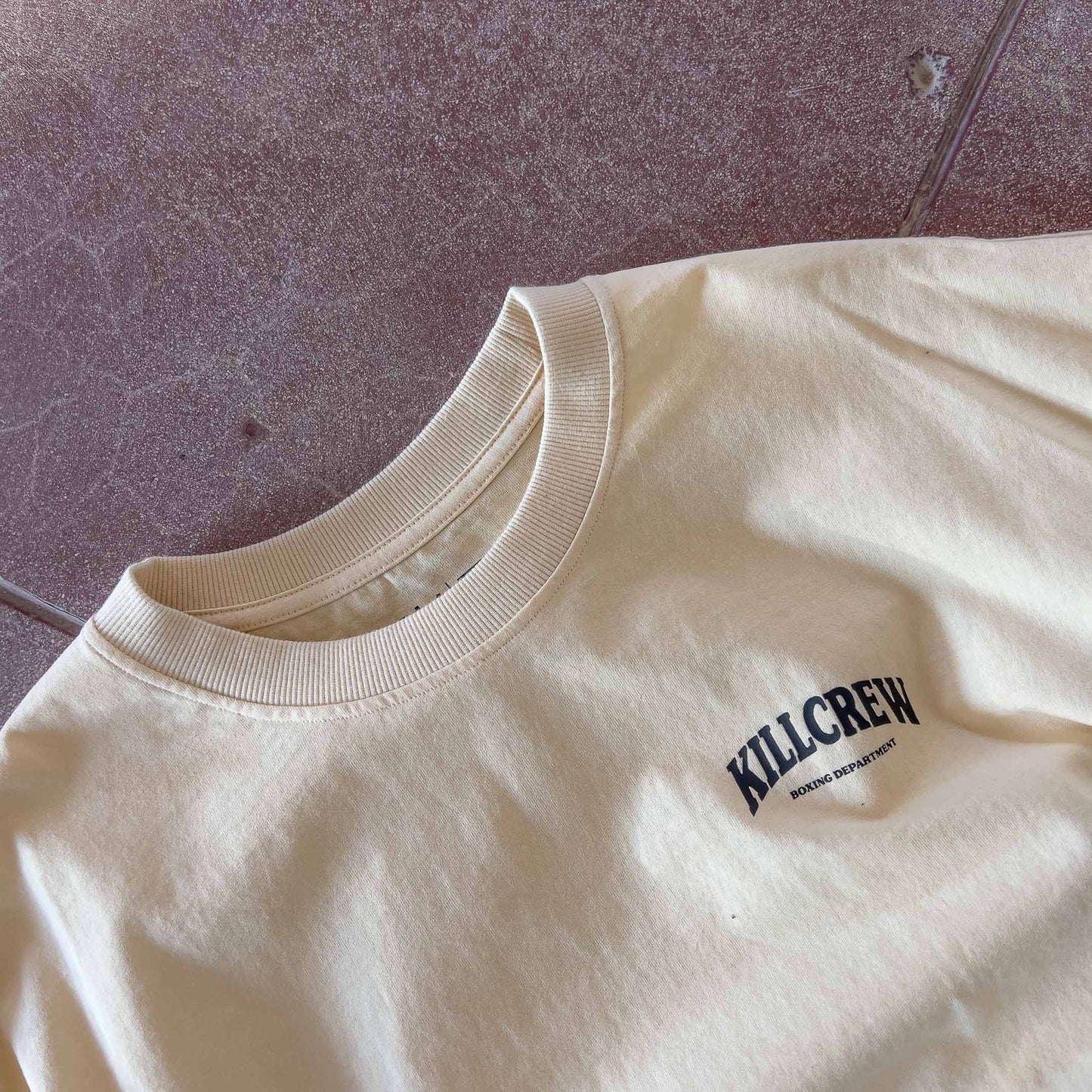 RELAXED FIT BOXING DEPARTMENT T-SHIRT - CREAM / BLACK