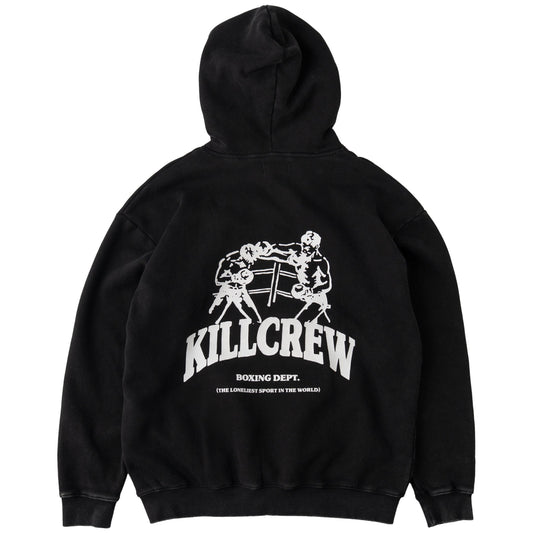 OVERSIZED LUX BOXING DEPARTMENT HOODIE - BLACK / WHITE