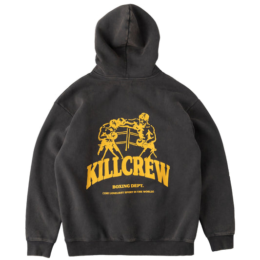 OVERSIZED LUX BOXING DEPARTMENT HOODIE - GUNMETAL / GOLD